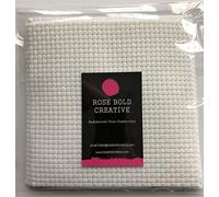 White Binca Squares (Pack of 10) Hand Cut 100% Cotton 6-Count Cross Stitch Fabric 15cm x 15cm Plus Stitch Pattern Sheet