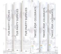 White Biodegradable Butterfly Confetti Poppers Confetti Cannon | 6 Pack | Party Poppers Decoration for Wedding, Graduation, Birthday | Wedding Supplies Party Favors | 12 inch | TUR Party Supplies
