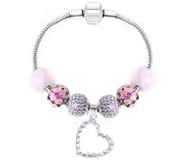 White Birch Fit Pandora Charm Bracelet for Women Pink Crystal October Birthstone Gifts for Women and Girls 20 cm Medium Size for Women Jewelry