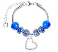 White Birch Large Fit Pandora Bracelets for womens Adjustable Size 26cm to 31cm December Birthstone Light Blue