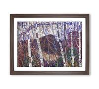 White Birches By Marsden Hartley Classic Painting Framed Print | A2 Walnut Framed Wall Art | Ready to Hang | Classic Historical Picture | Living Room Bedroom Lounge Office
