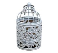 White Bird Cage Holder With Intricate Hollow Designing Stick For Weddings And Parties Home Table Decoration