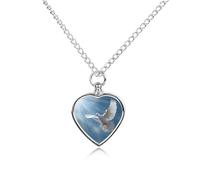 White Bird Dove Holy Spirit Personalized Pet Urn Necklace Keepsake Urn Pendant Cremation Jewelry Gifts for Dog Cat Lover