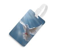 White Bird Dove Holy Spirit Printed Luggage Tag Identifiers Travel Bag Tags with Name ID Label for Suitcase Backpack