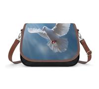 White Bird Dove Holy Spirit Women's Crossbody Bag Fashion Shoulder Handbags Message Tote Bag with Adjustable Strap