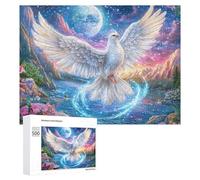 White Bird Soaring Over Mountain River 500 Piece Jigsaw Puzzle for Seniors Quiet Indoor Time Memory Training Gift for Daily Leisure 500 PCS