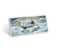 White Bison Sheep Metal Badge Rectangular Stainless Steel Badges Decorative Lapel Pins Clothing Backpack Accessory Gift