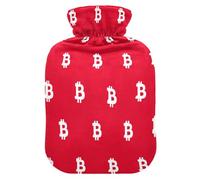 White Bitcoin Sign Red hot Water Bottles with Soft Cover, 1L hot Water Bag for Tummy Warmer,Tummy Warmer,bolsas para agua Caliente