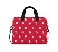 White Bitcoin Sign Red Laptop Sleeve Case Cool Computer Bag messenger bags for Work Travel with Strap Handle, 13 14 15.6 inch