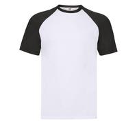 (White/Black, 2XL) Short Sleeve Baseball T-Shirt For Mens