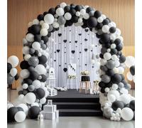 White black Black white Star brust Balloon Arch Kit, 60 pcs Balloon Garland Arch Set For Birthday Party Decoration, Wedding, Baby Shower, Bridal Shower Graduation Party Anniversary Occasions
