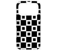White Black Checker Geometric Clean Square Bicolor Pattern Case for iPhone 17 Pro
