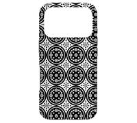 White Black Circle Dot Ring Monochrome Moroccan Pattern Case for iPhone 17 Pro