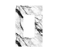 White Black Color Luxury Marble Light Switch Wall Plate Faceplate Cover Single Rocker 1 Gang Decorator Outlet Receptacle Covers for Home Kitchen Room Bathroom Decor