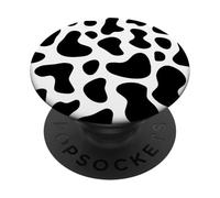 White Black Cowhide Pattern Retro Western Aesthetic PopSockets Adhesive PopGrip