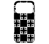 White Black Crosses on Squares Ancient Classic Pattern Case for iPhone 17 Pro