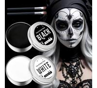 White Black Face Paint Makeup Halloween 100g, Halloween Make Up Kit Adults, Halloween Face Paints Kit, Skeleton Zombie Clown Makeup Halloween, Body Paint for Fancy Dress, Festivals