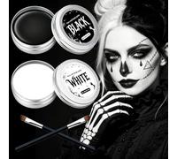 White Black Face Paint Makeup Halloween, White Face Paints Makeups Kit for Adults, Faces Paints, Skeleton Zombie Clown Makeup Halloween, Drama and Costume Party Supplies
