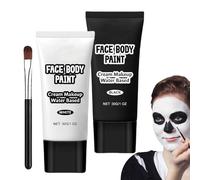White & Black Face Paint - Water Based Face Paint for Adults and Kids | and Body Washable for Clown Mimes Skeleton Vampire Costume