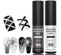 White Black Gel Nail Polish Set, 2PCS Chrome Gel Nail Polish, French Manicure Metallic Gel Nail Art Painting Liner, Matte Mirror Effect Soak off UV/LED Gel Nail Art Manicure for Women