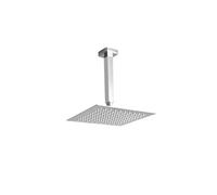 White Black Gold 8/10 Inch Stainless Steel Ultra-Thin Waterfall Shower Heads Rainfall Shower Head Rain Square Round(Chrome Square Top,10 inch 250mm)