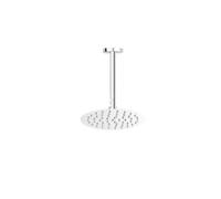 White Black Gold 8/10 Inch Stainless Steel Ultra-Thin Waterfall Shower Heads Rainfall Shower Head Rain Square Round(Chrome Round Top,10 inch 250mm)