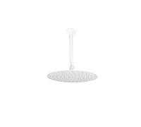 White Black Gold 8/10 Inch Stainless Steel Ultra-Thin Waterfall Shower Heads Rainfall Shower Head Rain Square Round(White Round Top,10 inch 250mm)
