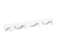 White/Black/Gray 3/4/5/6/7/8 Hooks, Aluminum Alloy Coat Hook, Simple And Stylish Coat Hook, Heavy Duty Solid Wall Hook, Suitable For Bathroom, Entrance, Behind The Door, Bedroom(White,28cm/11in)