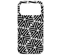 White Black Hexagon Honeycomb Triangles Geometrical Pattern Case for iPhone 17 Pro Max