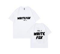 (White [Black Label], L) Unisex Fashion Casual Short Sleeve T-Shirt, Independent Site Brand Logo Printed Cotton T-Shirt
