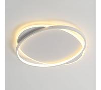 White/Black LED Oval Ultra Bright Slim 2.4" 36w/44w Flush Mount Ceiling Lamp Metal Material Side Light Cool/warm/neutral Light Three Color Temperature Adjustable Ceiling Lamp For Bedroom Dining Room