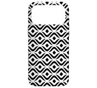 White Black Oval Wavy Curve Monochrome Op Art Pattern Case for iPhone 17 Pro Max