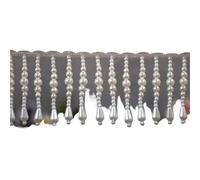 White Black Pearl Beaded Tassel Lace Trim for Latin Dance Dress Decor Fringe Ribbon Stage Clothes Tassels DIY Sewing Accessories(B White)