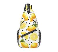 White Black Polka Dot Fruit Sling Bag,Casual Crossbody Shoulder Bag Hiking Daypack Crossbody Shoulder Backpack Travel Chest Pack for Men Women
