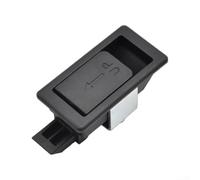 White Black Pull-Type Cabinet Lock, Telescopic Plastic Panel Latch for Storage Units, Easy Install 66x34mm(Black)