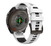 (White Black, QuickFit 26mm) 1:1 Fenix8 Watch Band For Garmin Fenix 8 47mm 51mm E 7 7X 6 6X 5 5X/Epix Pro/Enduro 3 QuickFit 22mm 26mm Silicone Strap Bracelet