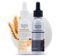 White + Black Rice Ampoule Duo Face Exfoliator Toner, Peel Shot Glow Toner For Face, Exfoliating Fa-ce Scrub, Exfoliating Fac-e Wash - Smoothing Skin, Reducing Pores, Hydration & Balancing