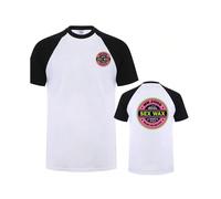 (White Black Sleeve, L) Sex Wax Mr Zogs Surf T Shirt Men Casual Sex Wax T-shirts Summer Short Sleeve Cotton Mans Cool Tops DZ-031