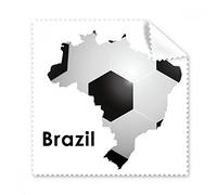 White Black Soccer Brazil Map Shape Brazil Slogan Glasses Cloth Cleaning Cloth Gift Phone Screen Cleaner 5pcs