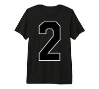 White Black Sports Team Number #2 Premium T-Shirt