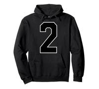 White Black Sports Team Number #2 Pullover Hoodie