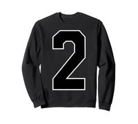 White Black Sports Team Number #2 Sweatshirt
