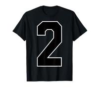 White Black Sports Team Number #2 T-Shirt