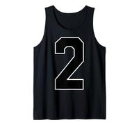 White Black Sports Team Number #2 Tank Top