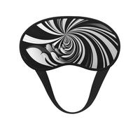 White Black Swirl Design Eye Mask for Sleeping Soft Satin Sleep Shade Cover Blindfold with Elastic Strap Travel Nap Blackout Eye Shade Cover for Women Men