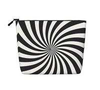 White Black Swirl Design Patterned Women's Cosmetic Bag, Single Layer Toiletry Bag, Suitable for Daily Storage, Travel, and Business Trips.