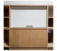 White & Black Tambour Door Kit for Kitchen Cupboard - Space-Saving Sliding Doors with Ra & Handle 30x38cm (12x15in) - Stylish Plastic Sideboard Roller Doors