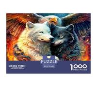 White Black Wolf 1000 Piece Jigsaws for Adults Educational Games Beautiful Home Decoration Art Colorful DIY Craft 70x50cm/1000pcs