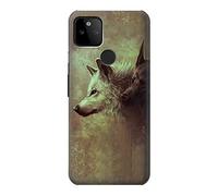 White Black Wolf Case Cover For Google Pixel 5A 5G