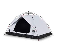 vidaXL Camping Tent Dome 3-Person White Blackout Fabric Quick Release